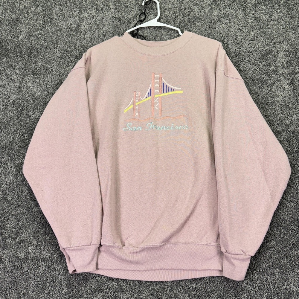 Time Square Sportswear Sweatshirt Mens XL Pink Fleece Crewneck San Francisco